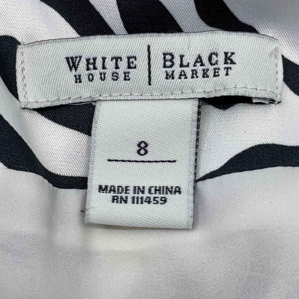 White House Black‎ Market Sleeveless Sheath Dress Zebra Animal Print Tie Belt 8 - Picture 6 of 7